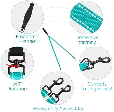 PetBonus Two Point Control Dog Leash, No Tangle Training Walking Leashes - Image 3