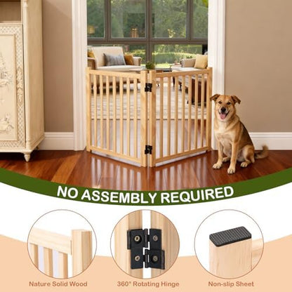 Freestanding Wooden Dog Gate Indoor- 23" H 2 Panels 2PCS - Image 5