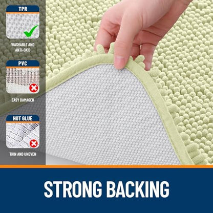 OLANLY Small Bathroom Rugs 24x16, Extra Soft Absorbent Chenille Bath Rugs - Image 7
