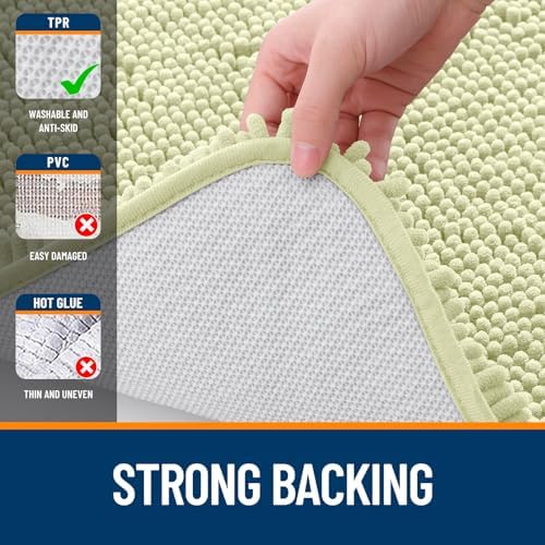 OLANLY Bathroom Rugs 36x24, Extra Soft Absorbent Chenille Bath Rugs - Image 6