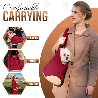 Plush Dog Purse Carrier for Small Dogs, Soft Tote - Image 2