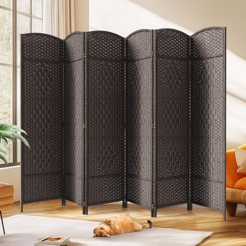 JOSTYLE Rattan Room Divider, 6-Panel Folding Privacy Screen 6ft. Extra Wide by Jostyle