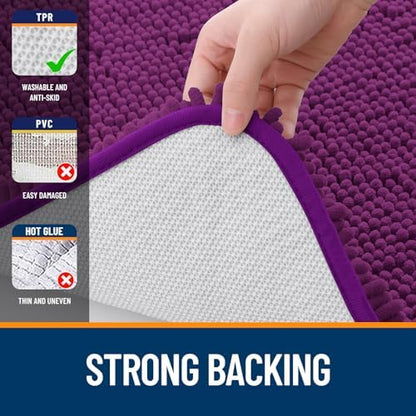 OLANLY Bathroom Rugs 32x20, Extra Soft Absorbent Chenille Bath Rugs - Image 6