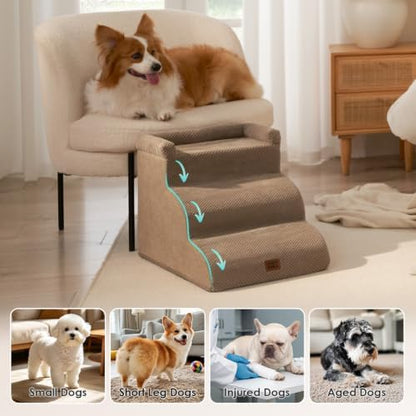 EHEYCIGA 3-Step Curved Dog Stairs - Image 2