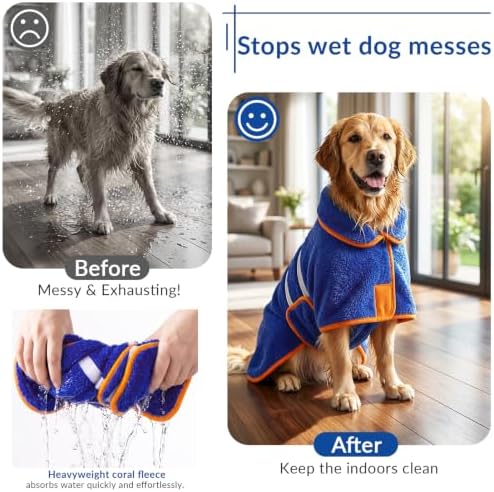 Bienbee Dog Bathrobe, Quick Drying Super Absorbent Dog Robes - Image 2