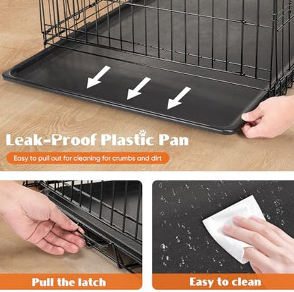 Sweetcrispy 48 Inch Dog Crate, Medium Large Dog Cage, Foldable Pet Kennel - Image 3