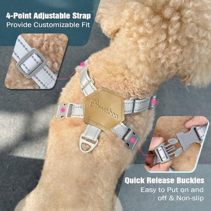 Pawaboo Small Dog Harness and Leash Set, Puppy Harness X-Frame Adjustable - Image 4