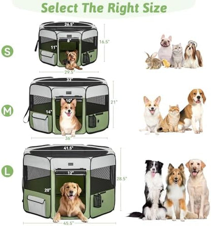 PETSFIT Portable Dog Playpen 36", Removable Waterproof Mat, Zippered Roof - Image 5