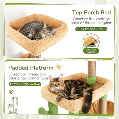 Globlazer 52in Cactus Cat Tree Tower - Image 2
