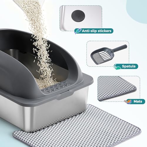 OLIXIS Stainless Steel Large Cat Litter Box - Image 6