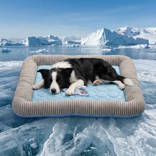 Dog Cooling Mat for Summer, Self Cooling Ice Silk Pet Bed Mat for Crate by Pbed