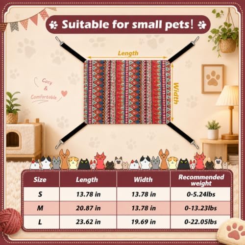 Jetec 2 Pack Cat Hammock for Cage, Ethnic Pattern - Image 3