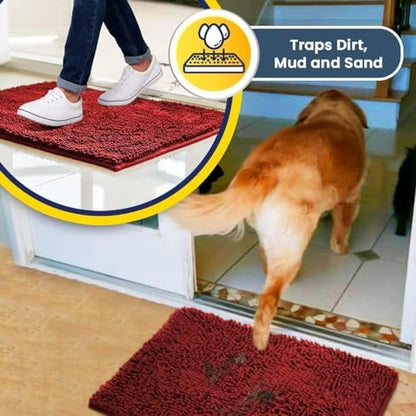 Muddy Mat® 4-Piece Red Medium 30"X19" AS-SEEN-ON-TV Highly Absorbent Microfiber - Image 4