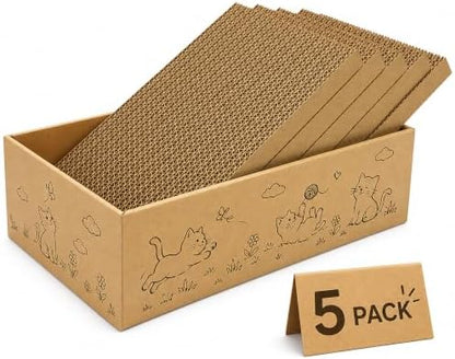 5-Pack Reversible Cat Scratcher, Cat Scratch Pad by KISENG