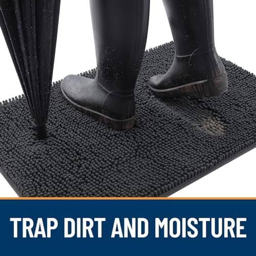 OLANLY Dog Door Mat for Muddy Paws 30x20, Super Absorbent Chenille Mud Mat - Image 2