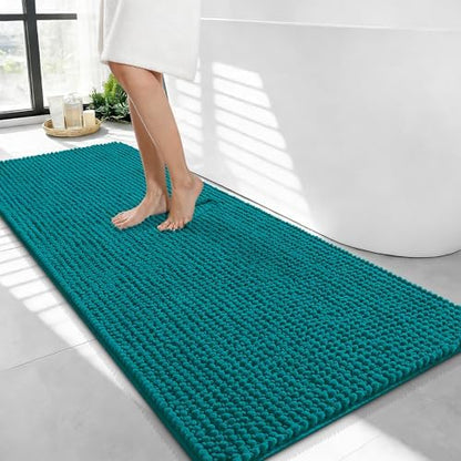 OLANLY Thick Chenille Bathroom Runner Rugs Mats 44x24, Deep Lake by OLANLY