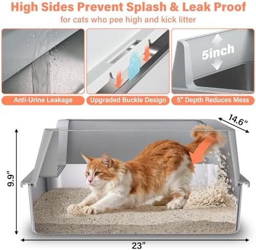2PACK Stainless Steel Cat Litter Box - Image 3