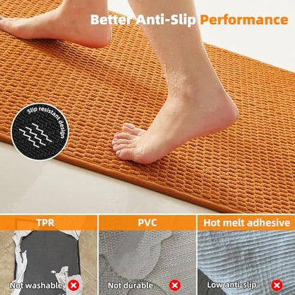 TYUU Bathroom Rugs Non Slip Washable, Super Absorbent Thin Bath Mat Quick Dry - Image 4