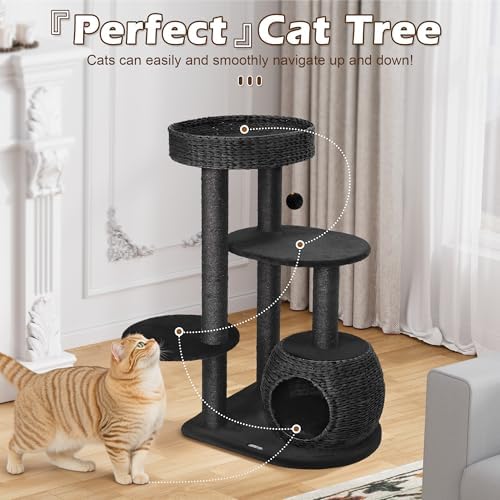 KAMABOKO Gothic Cat Tree, 39” Black Cat Tower - Image 2
