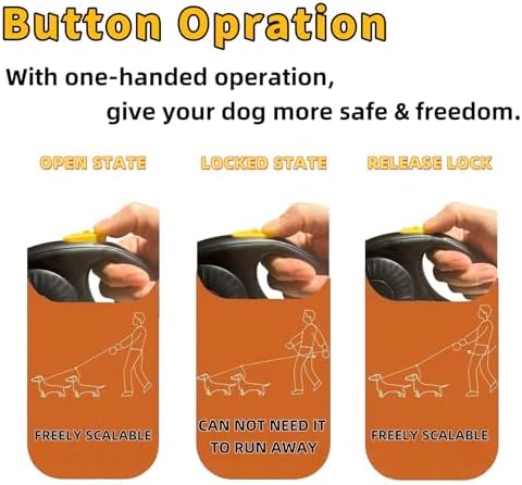 Double Dog Leash for Walking 2 Small Dogs, Dual Retractable 9.8ft Extendable - Image 4
