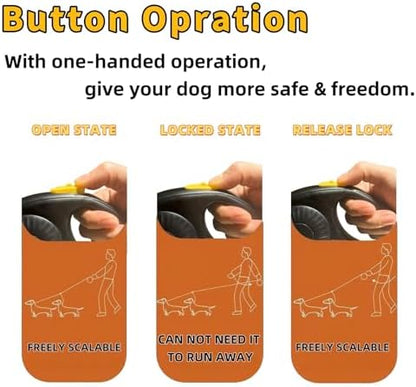 Double Dog Leash for Walking 2 Small Dogs, Dual Retractable 9.8ft Extendable - Image 4