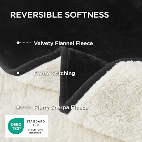 Bedsure Waterproof Blanket for Bed Soft Sherpa Fleece Throw, King 108"x86" - Image 3