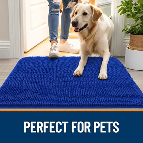 OLANLY Dog Door Mat for Muddy Paws 59x24, Super Absorbent Chenille Mud Mat - Image 6