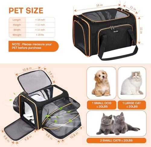 Pet Carrier, Large Soft Sided Expandable Travel Carrier - Image 5