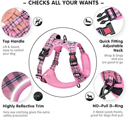 PoyPet Plaid Dog Harness Medium, No Pull Vest - Image 3