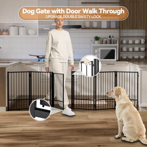 SNUOWU Full Metal Freestanding Dog Gate - Image 5