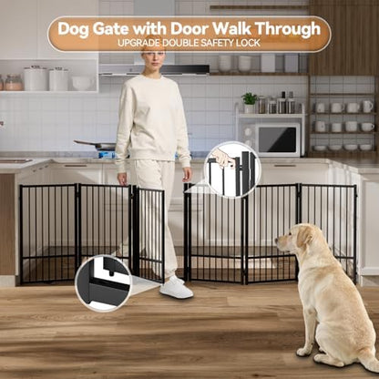 SNUOWU Full Metal Freestanding Dog Gate - Image 5