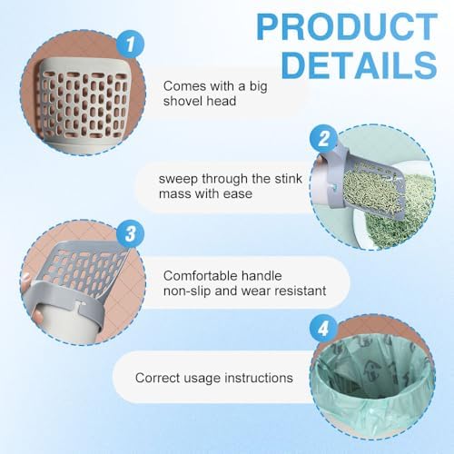 HISKI Cat Litter Scooper with Trash Container, Portable Litter Scoop Holder - Image 4