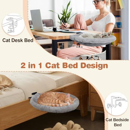 Cat Desk Bed with 2 Covers, Clamp-On Cat Hammock - Image 2