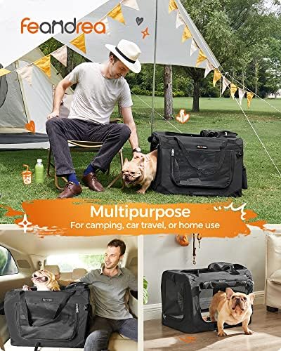 Feandrea Collapsible Soft Dog Crate, Portable Travel Carrier, 24 Inches - Image 2