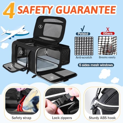 Petskd Top and Side Expandable Small Pet Carrier Airline Approved - Image 5