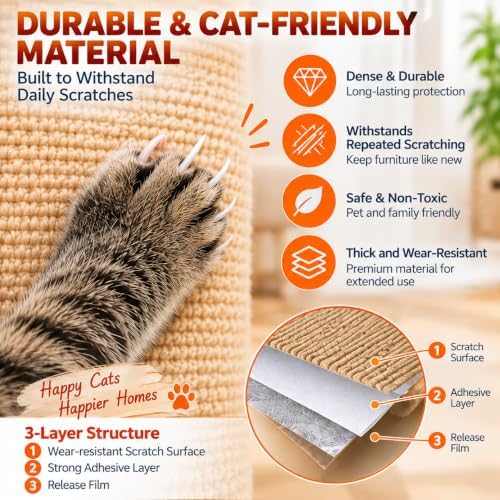 4Pack Cat Scratch Furniture Protector, Self-Adhesive - Image 6