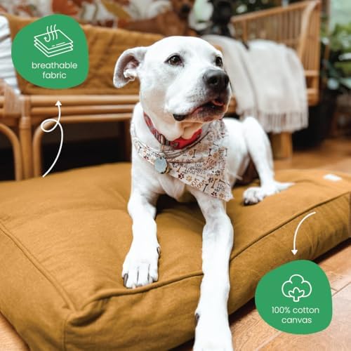 Molly Mutt Mustard Brown Dog Bed Cover, Non-Toxic & 100% Cotton - Image 4