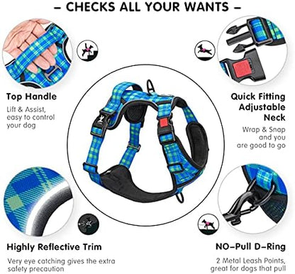 PoyPet Plaid Dog Harness Large, No Pull Vest - Image 3