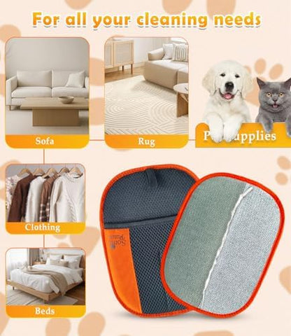 Pet Hair Removal Glove for Furniture & Clothes, Reusable Electrostatic Pet Hair - Image 7