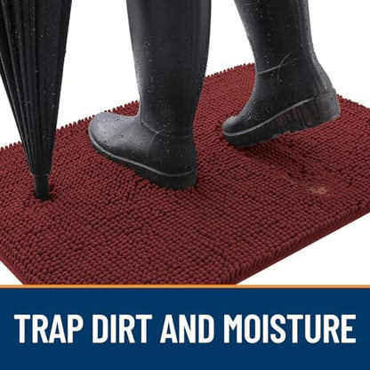 OLANLY Dog Door Mat for Muddy Paws 48x30, Super Absorbent Chenille Mud Mat - Image 2
