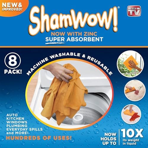 ShamWow Shammy Cloth 8-Pack, Super Absorbent Chamois Towel - Image 3