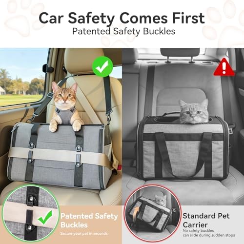 PETSFIT Cat Carrier Soft with Patented Safety Buckles, Safe - Image 2