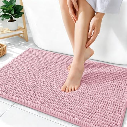 OLANLY Thick Chenille Absorbent Bathroom Rugs Mat 36x24, Dusty Rose by OLANLY