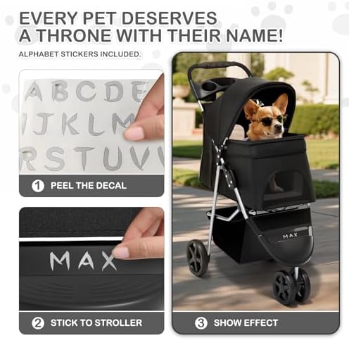 MoNiBloom Pet Stroller for Small/Medium Dogs and Cats up to 33 lbs - Image 6