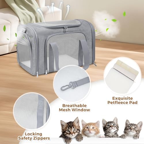 Large Cat Carrier Soft Up to 28 Lbs, Breathable Pet Bag - Image 3
