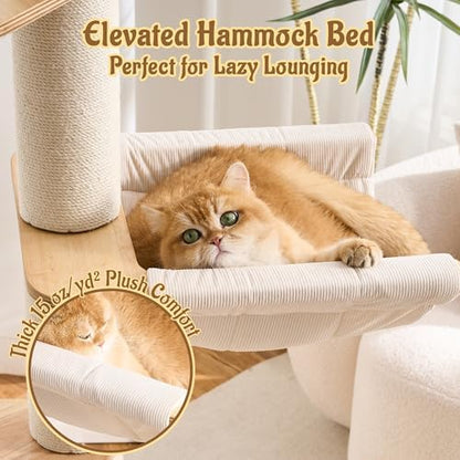 64.2" Solid Wood Cat Tree Tower - Image 7