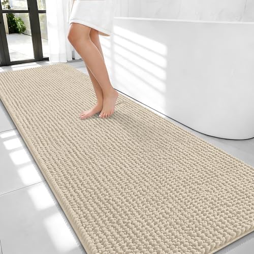 OLANLY Thick Chenille Bathroom Runner Rugs 70x24, Absorbent Bath Mat by OLANLY