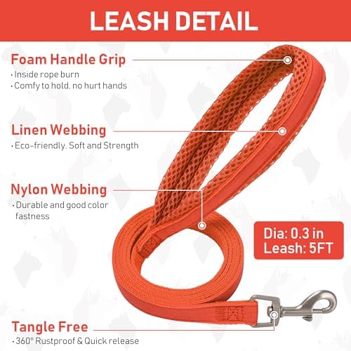 GAMUDA Small Pet Harness Collar and Leash Set, Step in No Chock No Pull Linen - Image 5