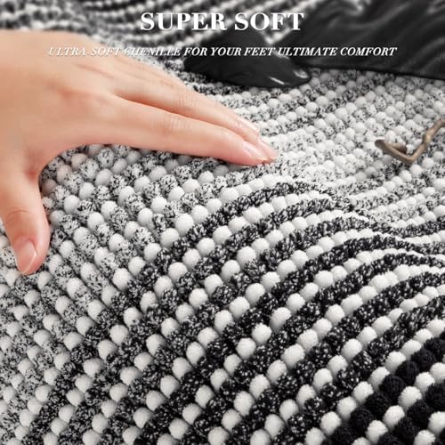 BSICPRO Bathroom Rugs Sets 2 Piece, Non Slip Striped Bath Mats - Image 2