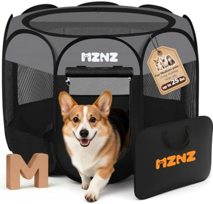 Dog Cat Small Animal Puppy Playpen Crate, Dark Grey by MZNZ